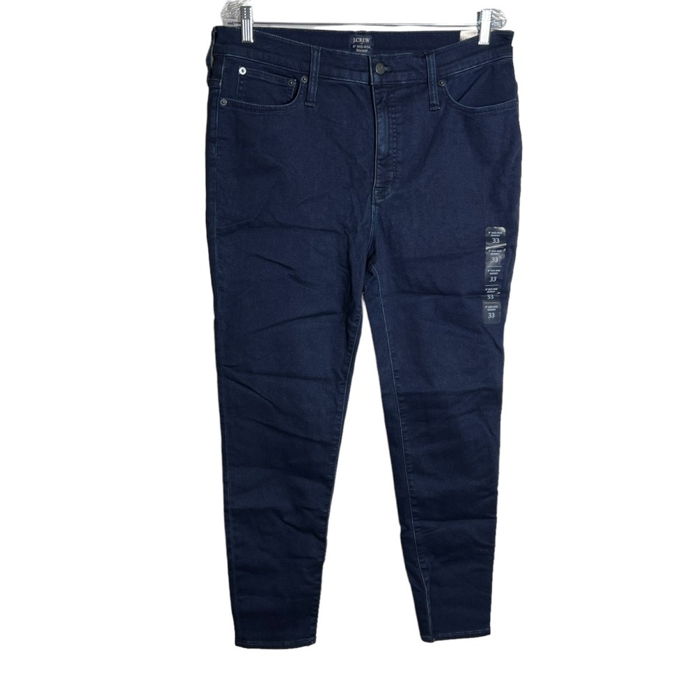 J. Crew Dark Wash 9" Mid Rise Signature Stretch+ Skinny Jeans, NWT, Size 33
